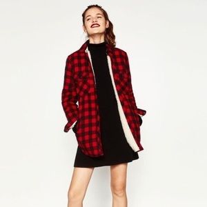 Zara Faux Fur lined Flannel shacket